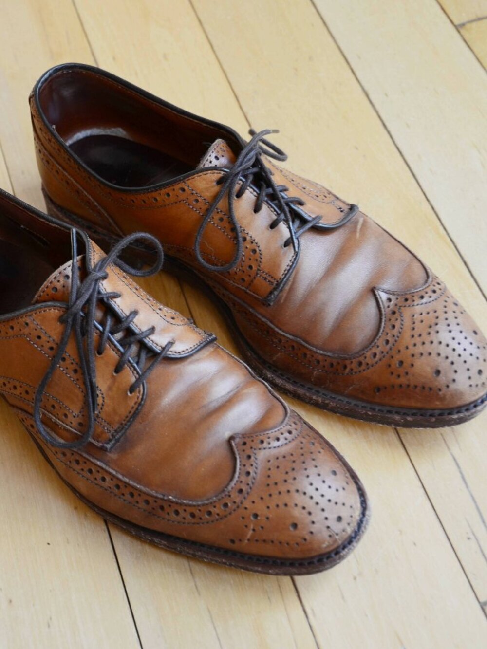 Allen Edmonds leather wingtip brogue dress shoes Men size 8.5D